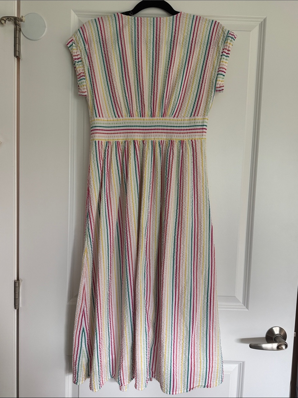 LOFT Multicolor Seersucker Button Down Day Dress | Size 0 | GENTLY WORN - Picture 3 of 3